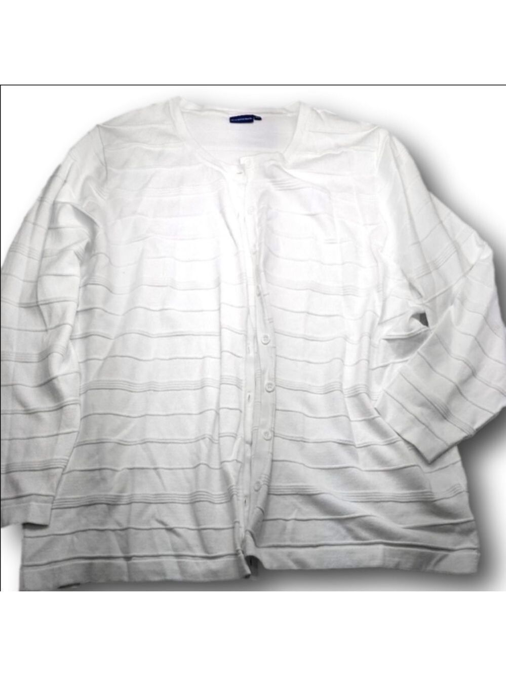 Women's NORTHCREST White Cardigan Sweater 4X